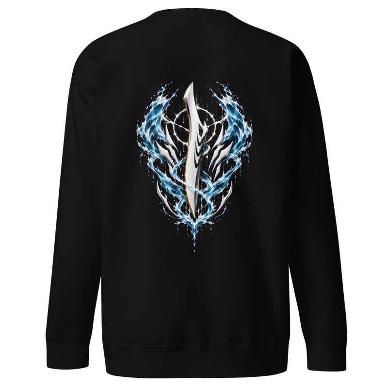 Tier Harribel Espada Tercera Sweatshirt, Black, face front + resurreccion back, back