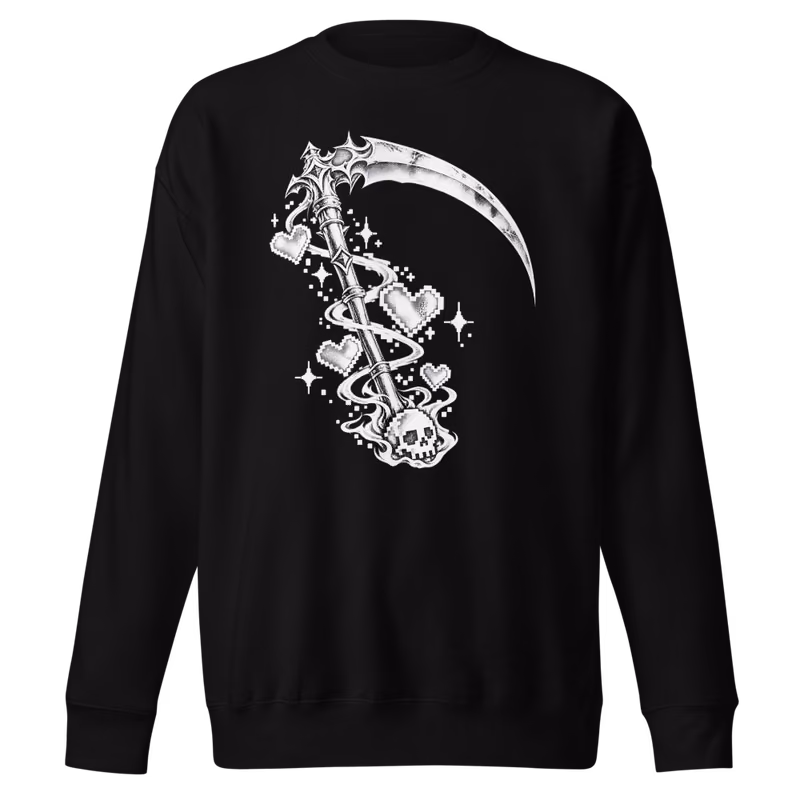 Pixel Reaper Sweatshirt, Black, front print, front