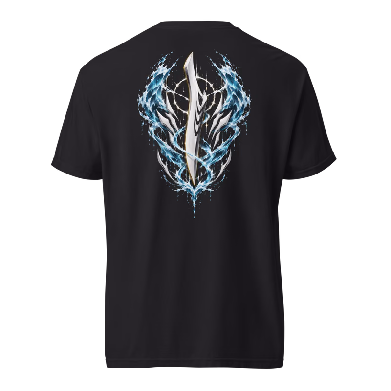 Tier Harribel Espada Tercera Tee, Black, face front + resurreccion back, back