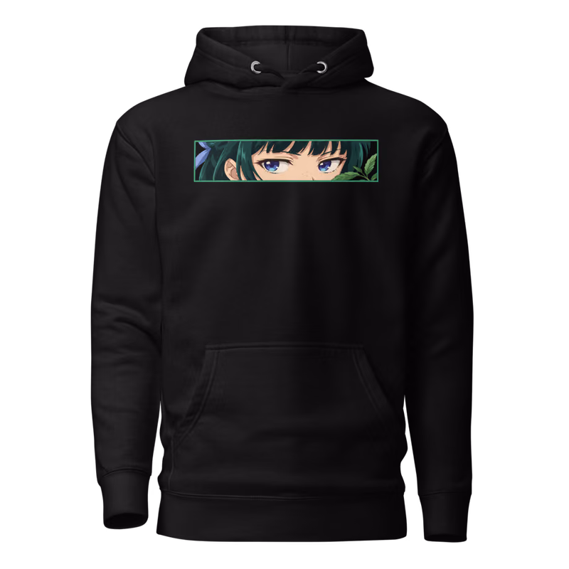 Maomao Eyes Hoodie, Black, eyes front, front