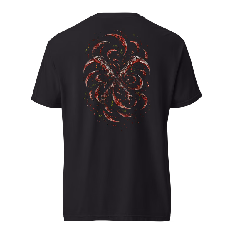 Gyutaro Upper Moon Six Tee, Black, eyes front + move back, back