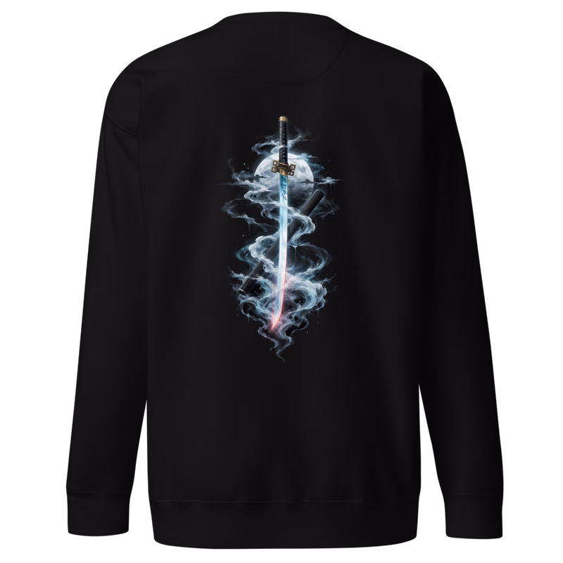 Muichiro Tokito Mist Hashira Sword Sweatshirt, Black, back print, back