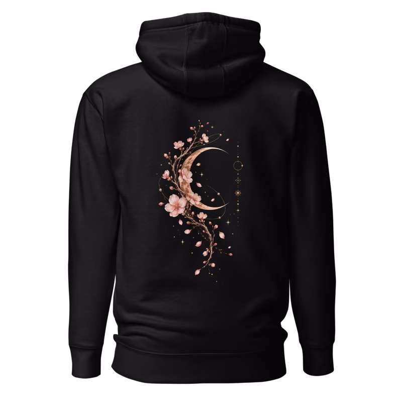 Orbital Bloom Hoodie, Black, back