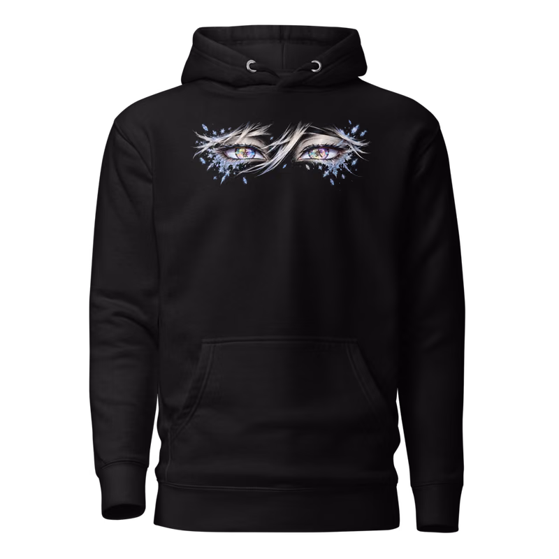 Doma Upper Moon Two Hoodie, Black, eyes front + move back, front