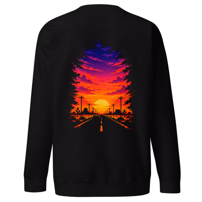 Desert Highway Sweatshirt, Black, back print, back