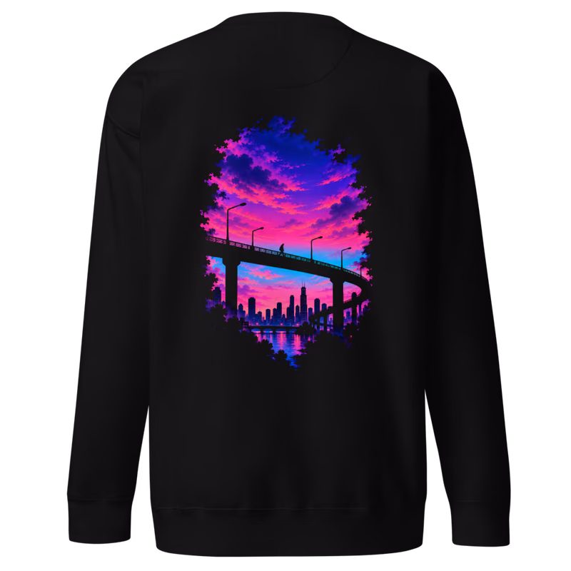 Neon Overpass Sweatshirt, Black, back print, back