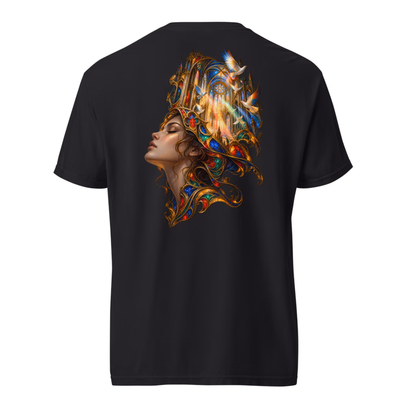 Cathedral Mind Tee, Black, back print, back