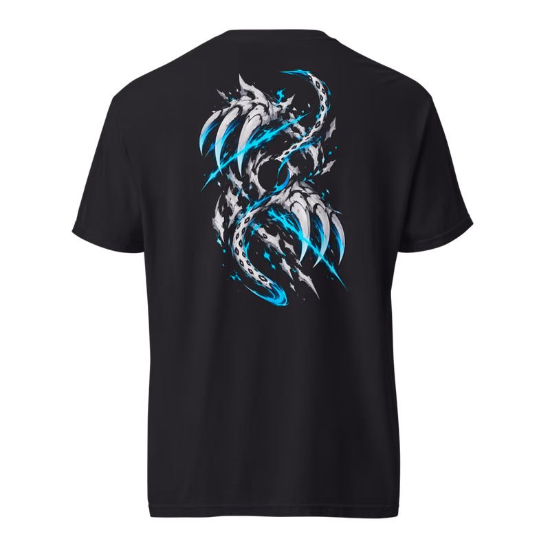 Grimmjow Jaegerjaquez Espada Sexta Tee, Black, face front + resurreccion back, back