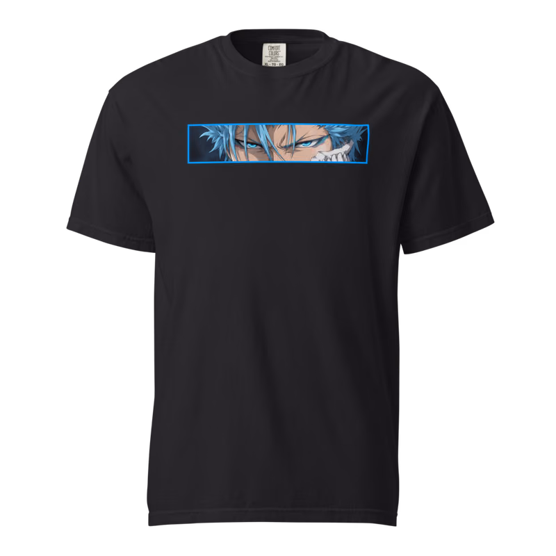 Grimmjow Jaegerjaquez Espada Sexta Tee, Black, face front + resurreccion back, front