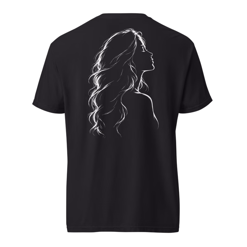 Moonlit Profile Tee, Black, back print, back