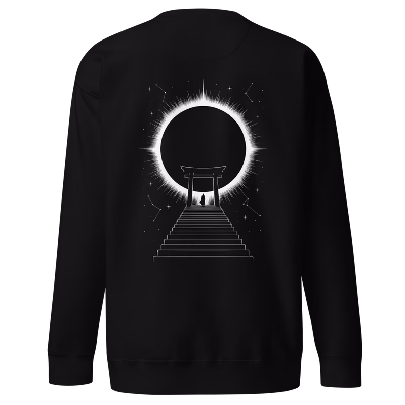 Eclipse Gate Sweatshirt, Black, back print, back