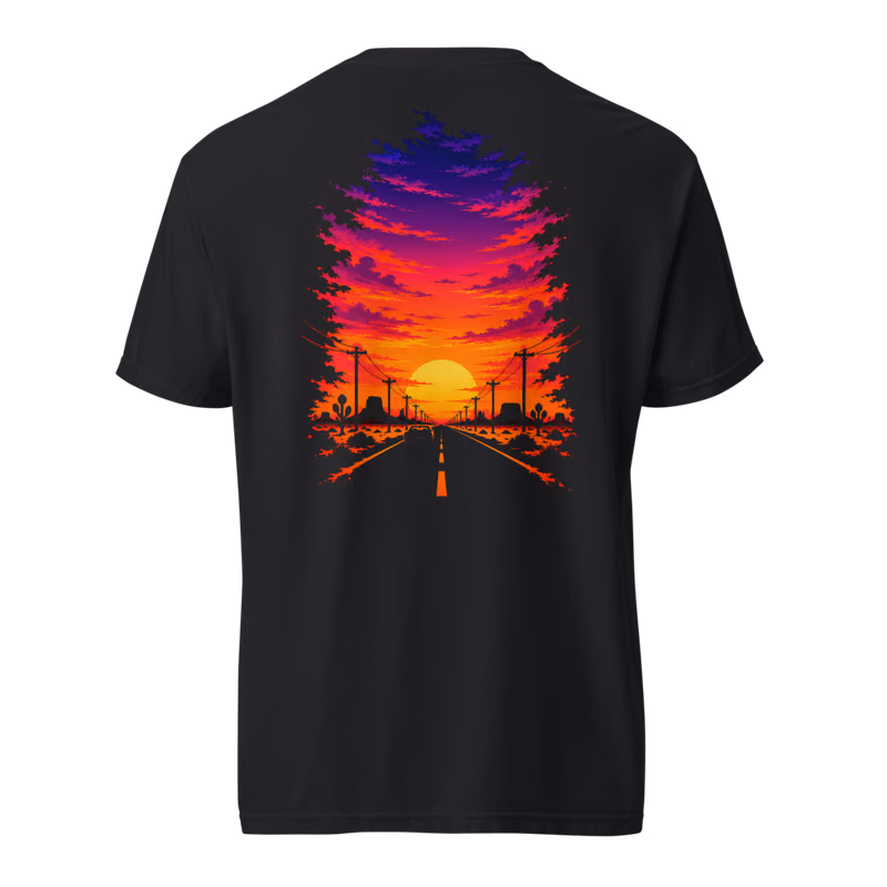 Desert Highway Tee, Black, back print, back