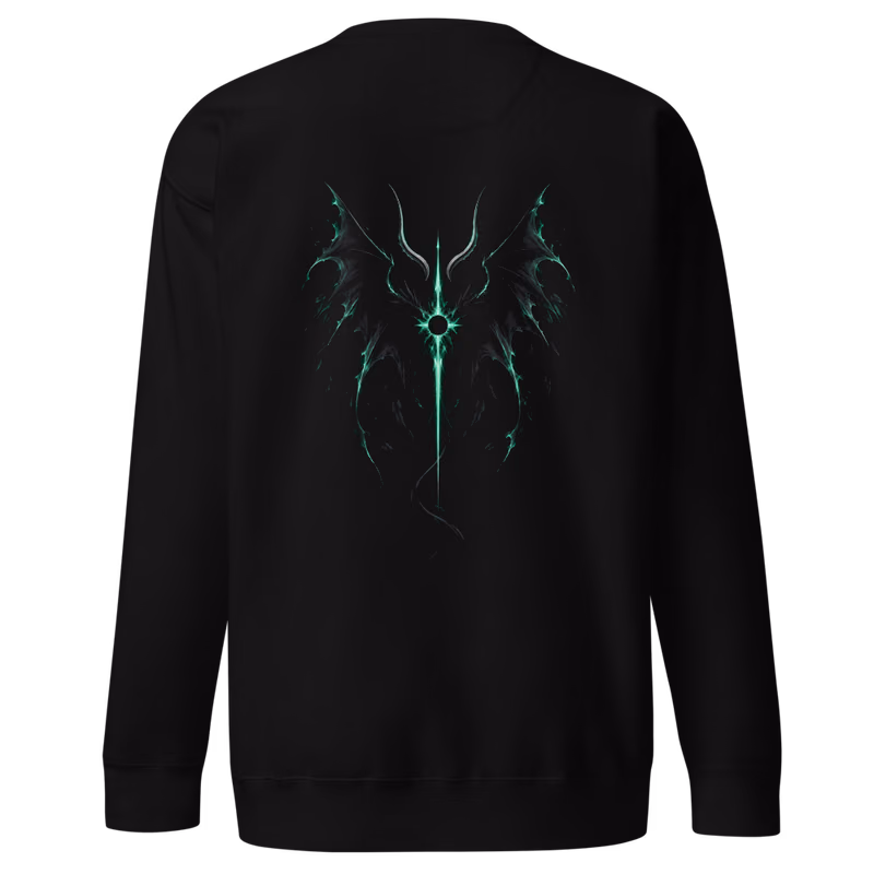 Ulquiorra Cifer Espada Cuarto Sweatshirt, Black, face front + resurreccion back, back