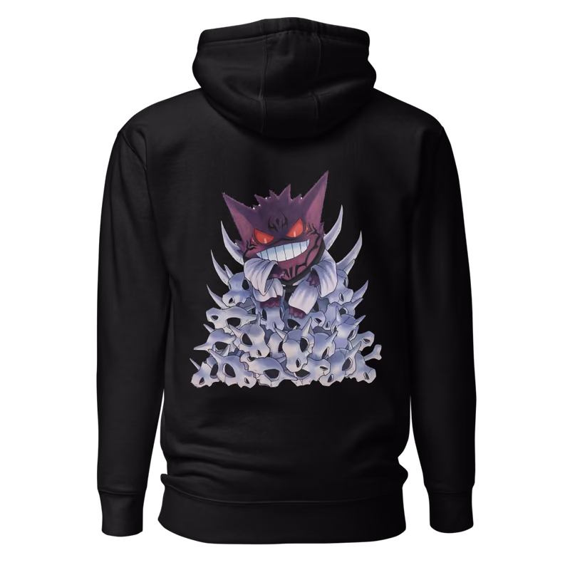 Gengar x Jujutsu Kaisen King of Curses Hoodie, Black, back print, back