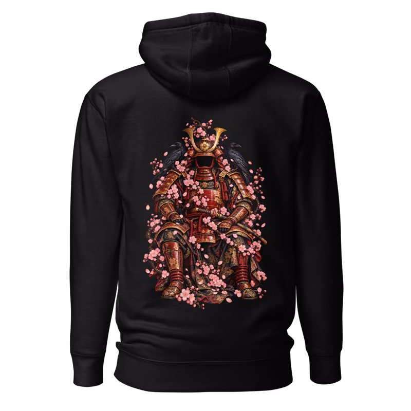 Blossom Armor Hoodie, Black, back