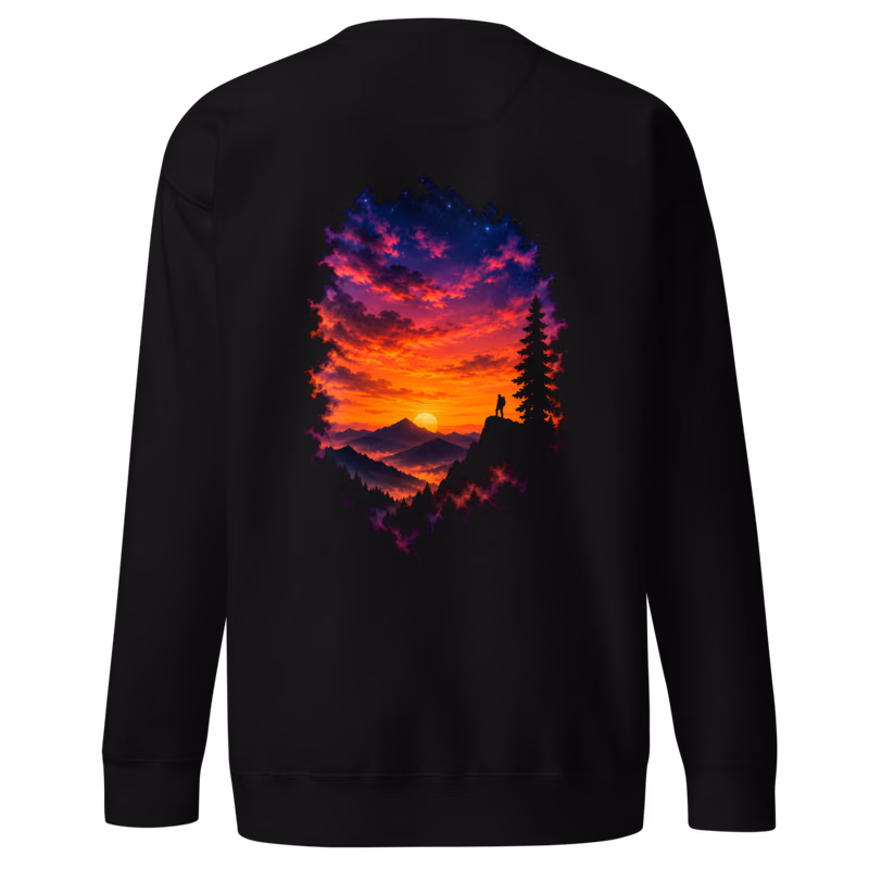 Dusk Ridge Sweatshirt, Black, back print, back
