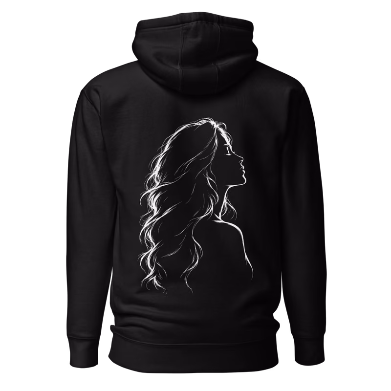 Moonlit Profile Hoodie, Black, back