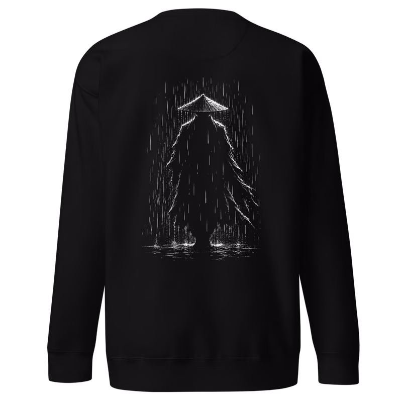 Rain Ronin Sweatshirt, Black, back print, back