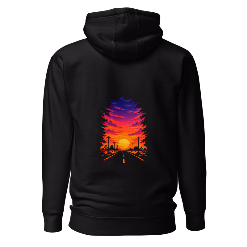 Desert Highway Hoodie, Black, back