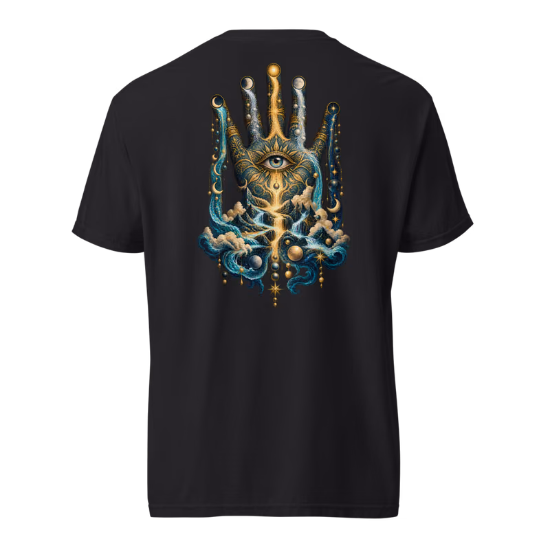 Oracle Hand Tee, Black, back print, back
