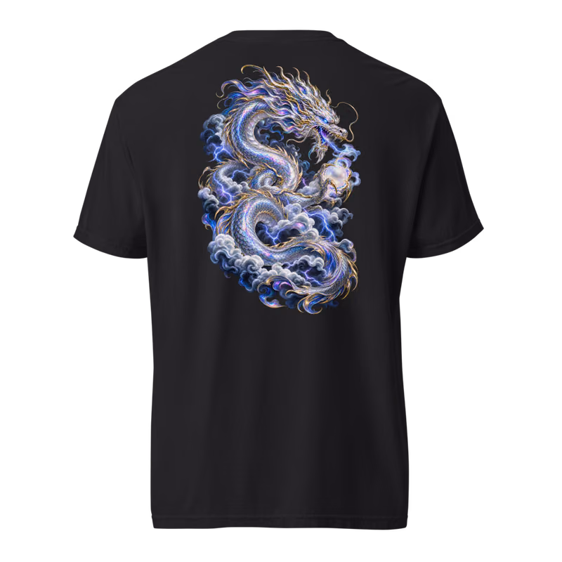 Chrome Serpent Tee, Black, back print, back