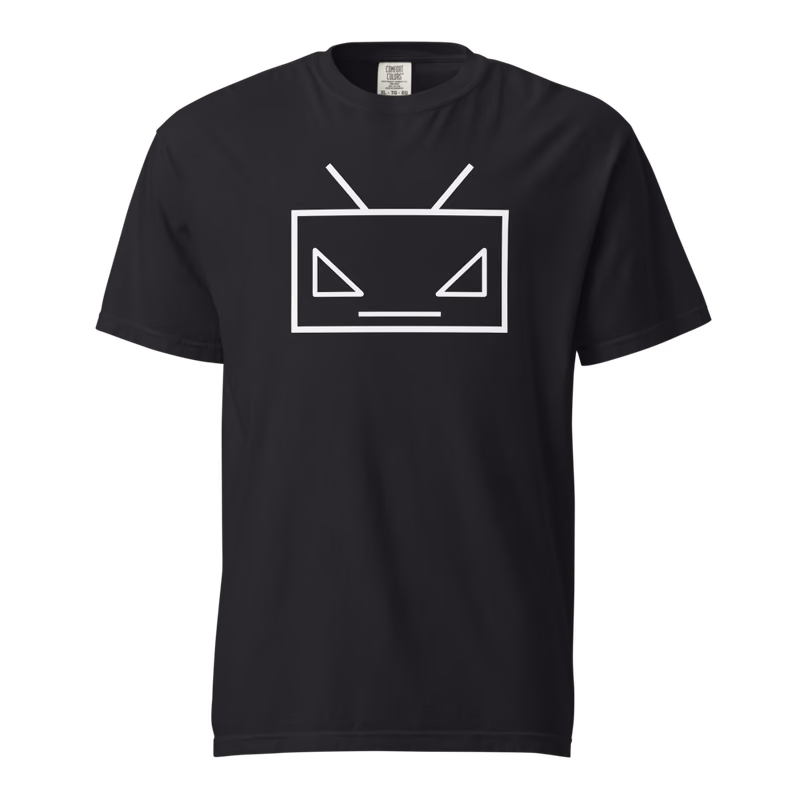 RoRobot Prime tee, Black, White design, front print, front