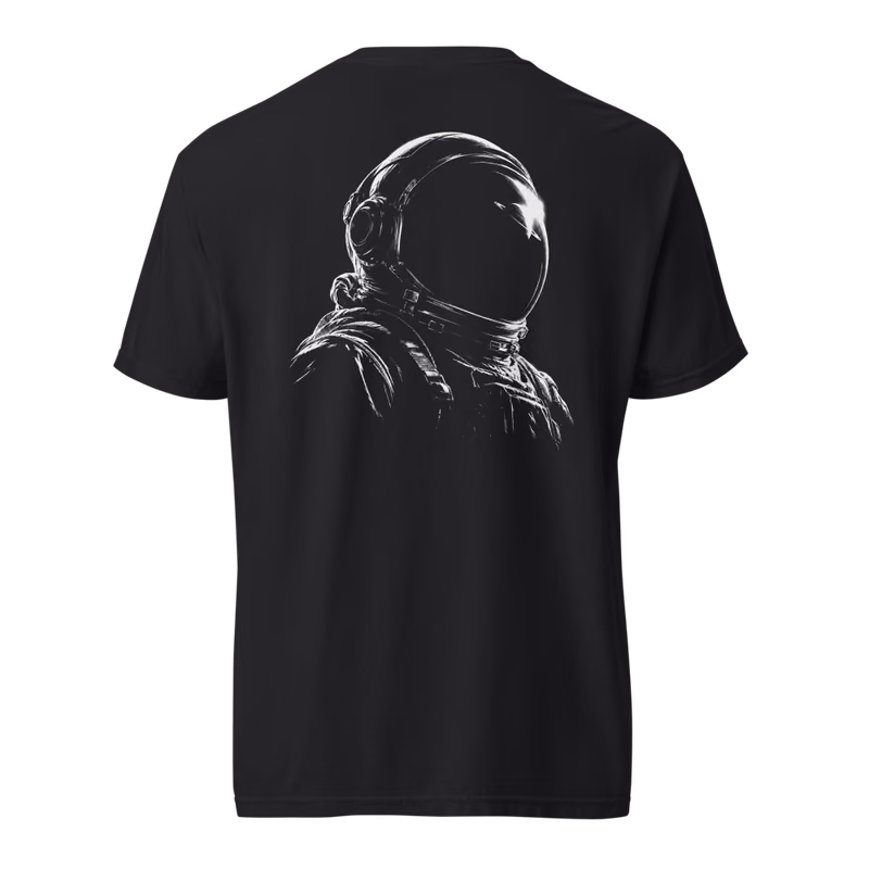 Astronaut Visor Tee, Black, back print, back