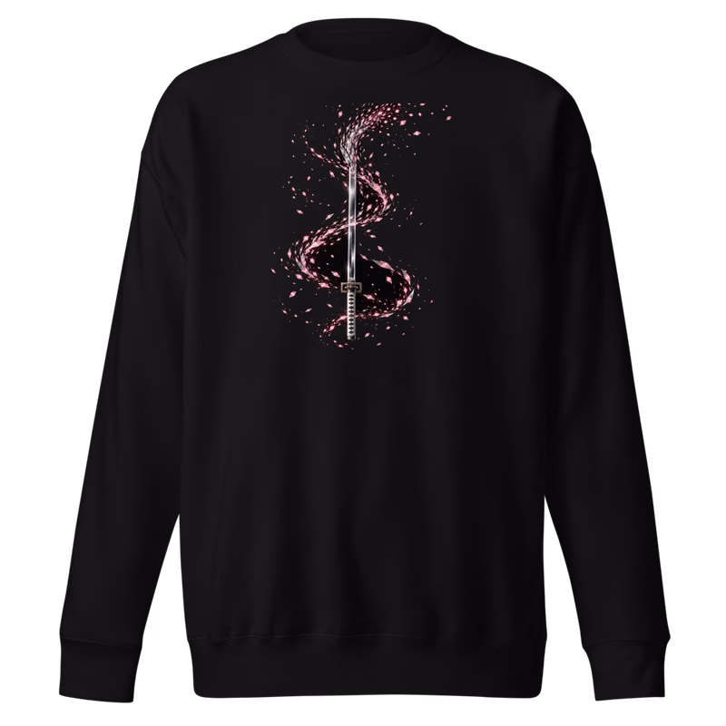 Senbonzakura Zanpakuto Sweatshirt, Black, shikai front + bankai back, front