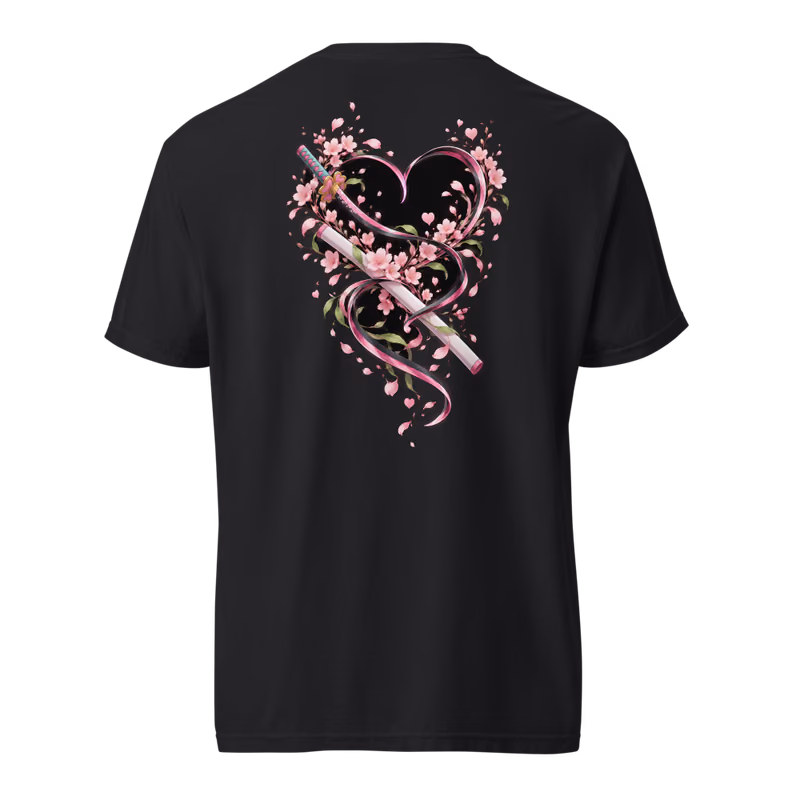 Mitsuri Kanroji Love Hashira Sword Tee, Black, back print, back