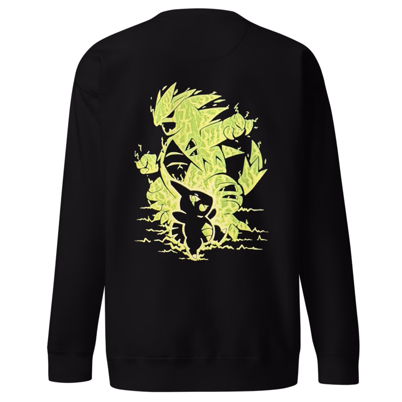 Tyranitar Silhouette Sweatshirt, Black, back print, back
