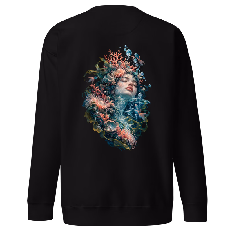 Drowned Garden Sweatshirt, Black, back print, back