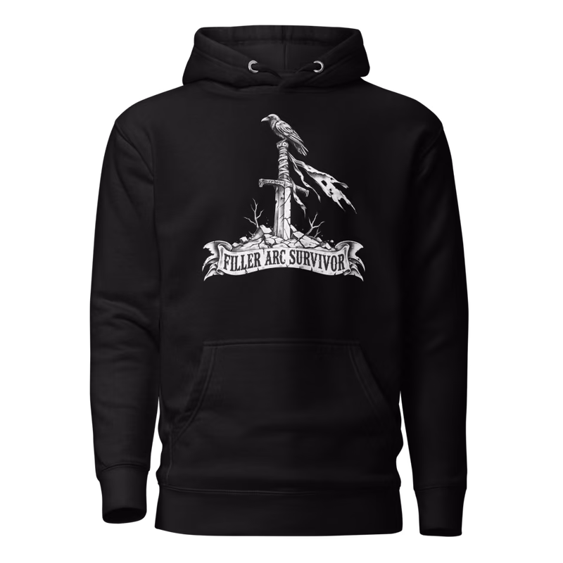 Filler Arc Survivor Hoodie, Black, front