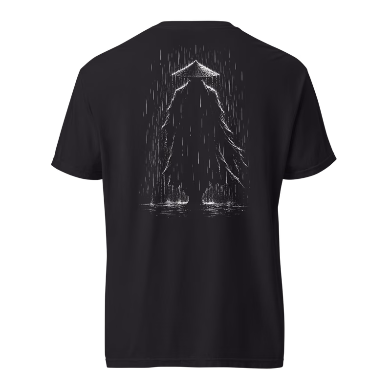 Rain Ronin Tee, Black, back print, back