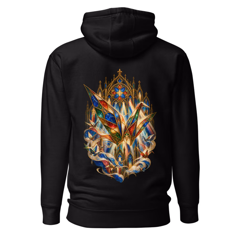 Cathedral of Cranes Hoodie, Black, back