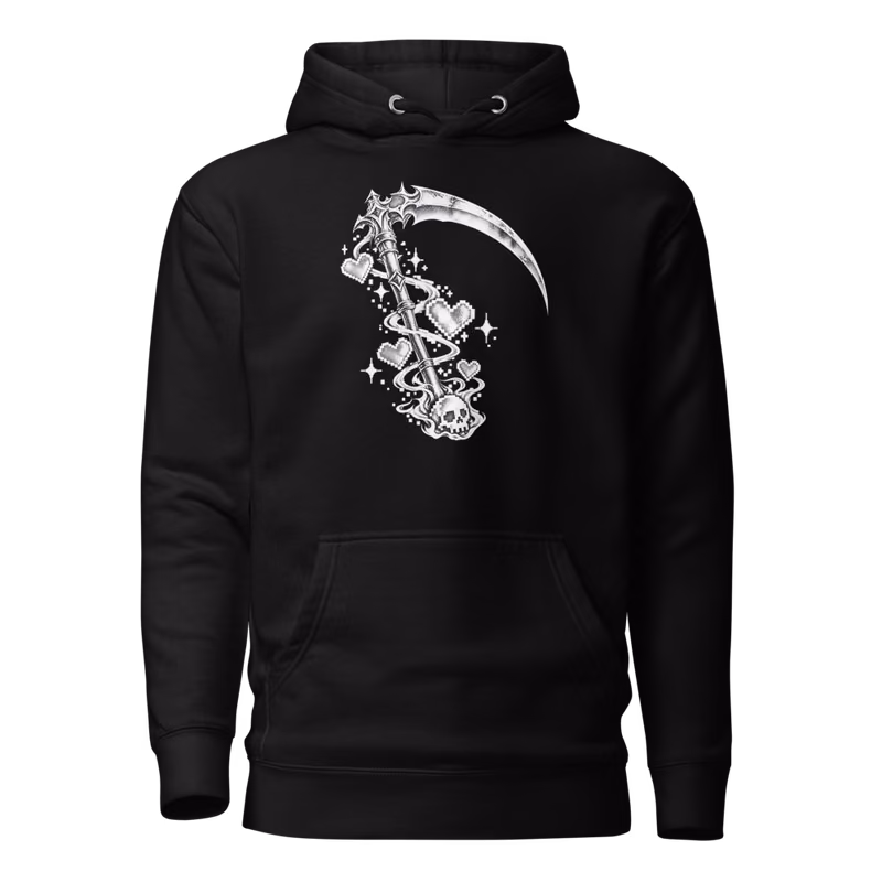 Pixel Reaper Hoodie, Black, front