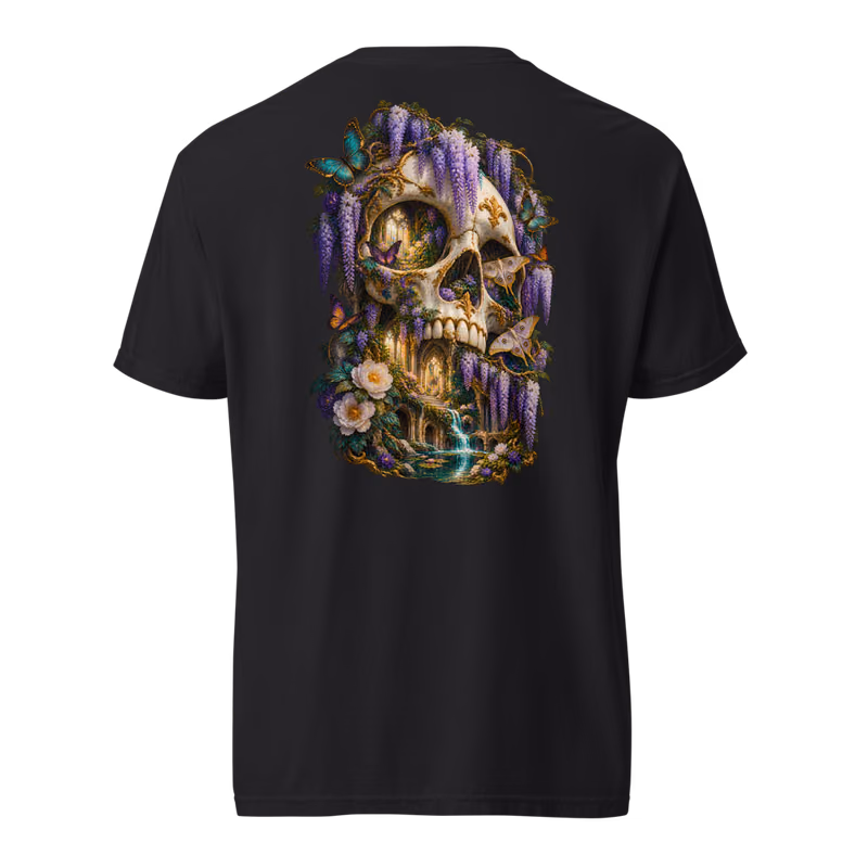 Memento Garden Tee, Black, back print, back