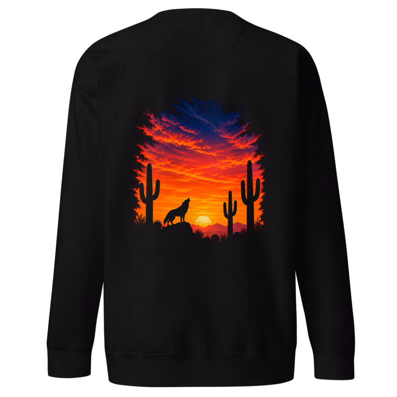 Cactus Hour Sweatshirt, Black, back print, back