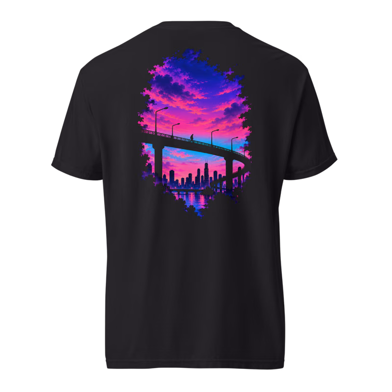 Neon Overpass Tee, Black, back print, back
