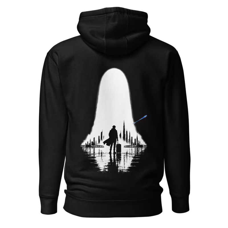 Last Train Hoodie, Black, back