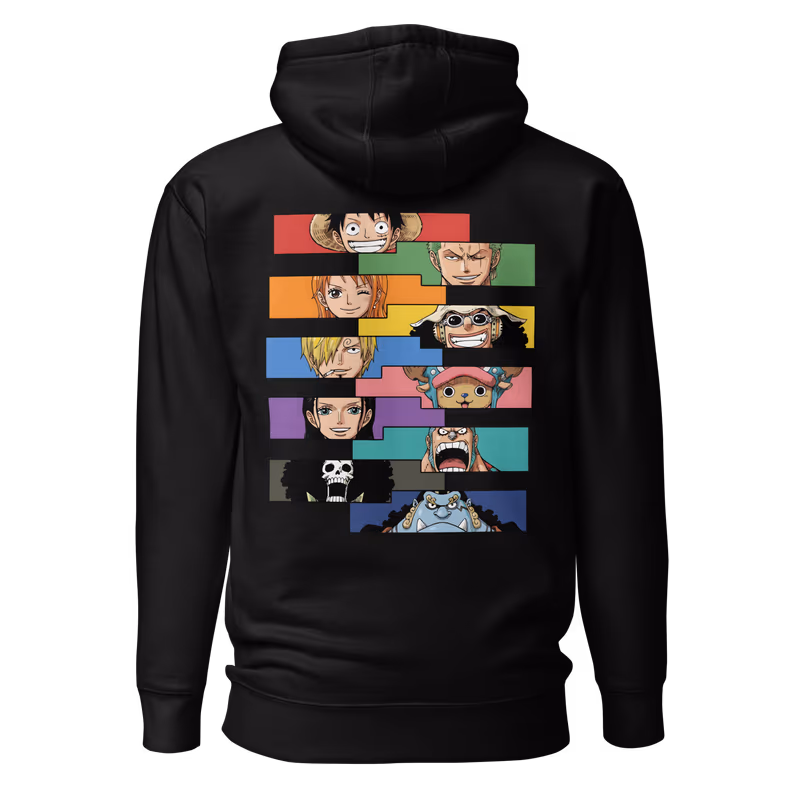 Straw Hat Crew Faces Hoodie, Bone, view 4