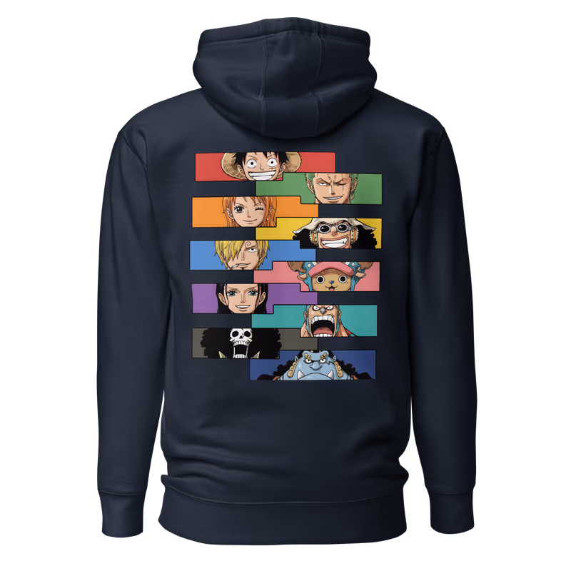 Straw Hat Crew Faces Hoodie, Bone, view 5