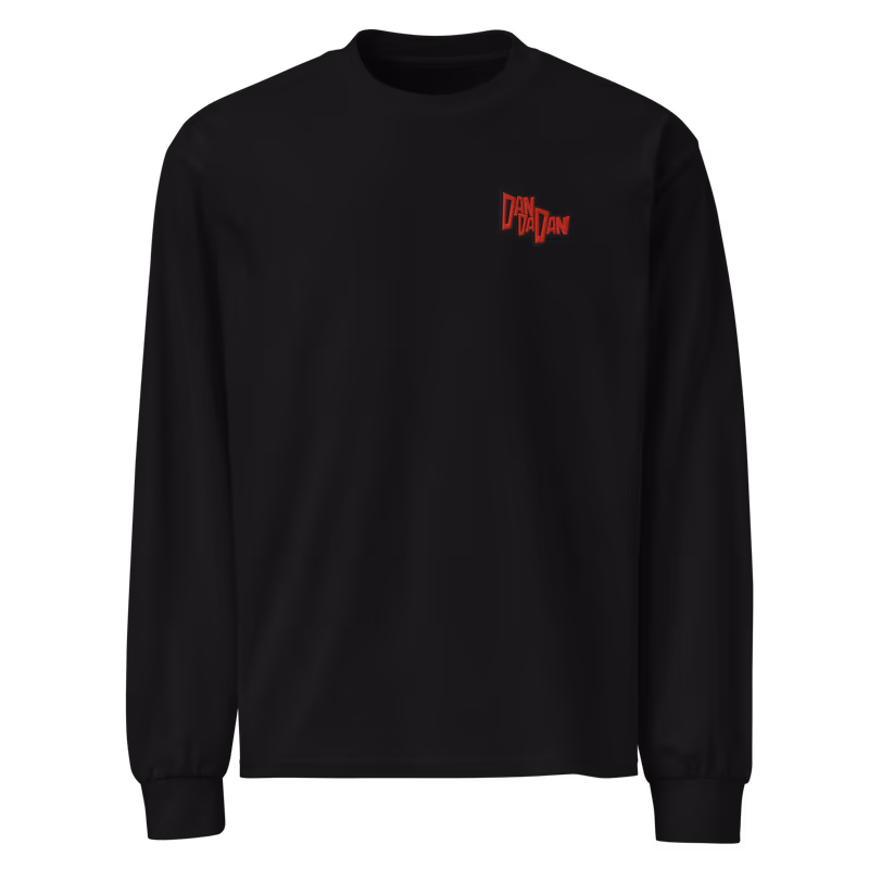Embroidered Logo Dandadan Premium Long Sleeve, Black, view