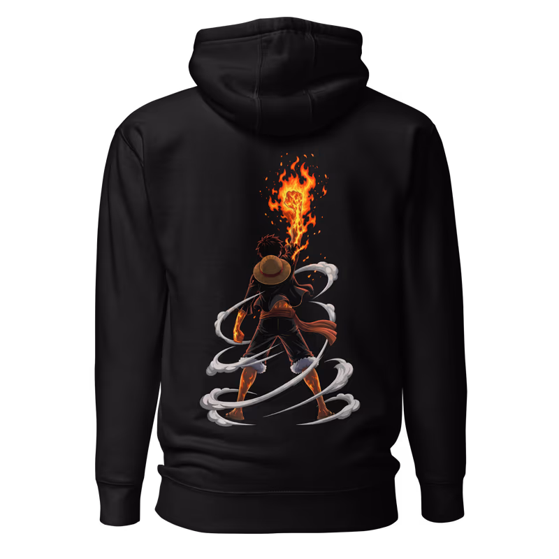 Monkey D. Luffy One Piece Graphic Hoodie, Black, view 2