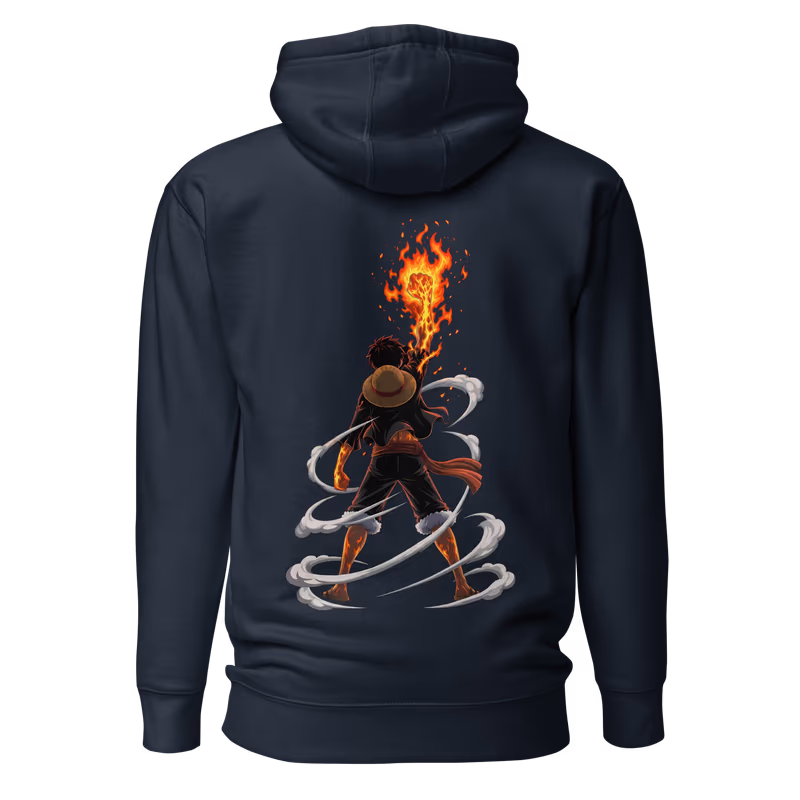 Monkey D. Luffy One Piece Graphic Hoodie, Black, view 3