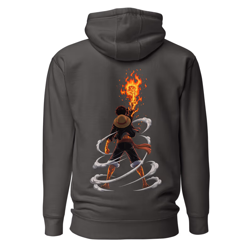 Monkey D. Luffy One Piece Graphic Hoodie, Black, view 4