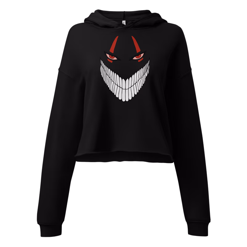 Okarun Turbo Granny Dandadan Crop Hoodie, Black, view
