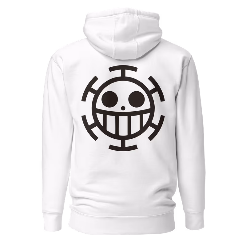 Trafalgar Law Heart Pirates Jolly Roger Hoodie, Bone, view 2