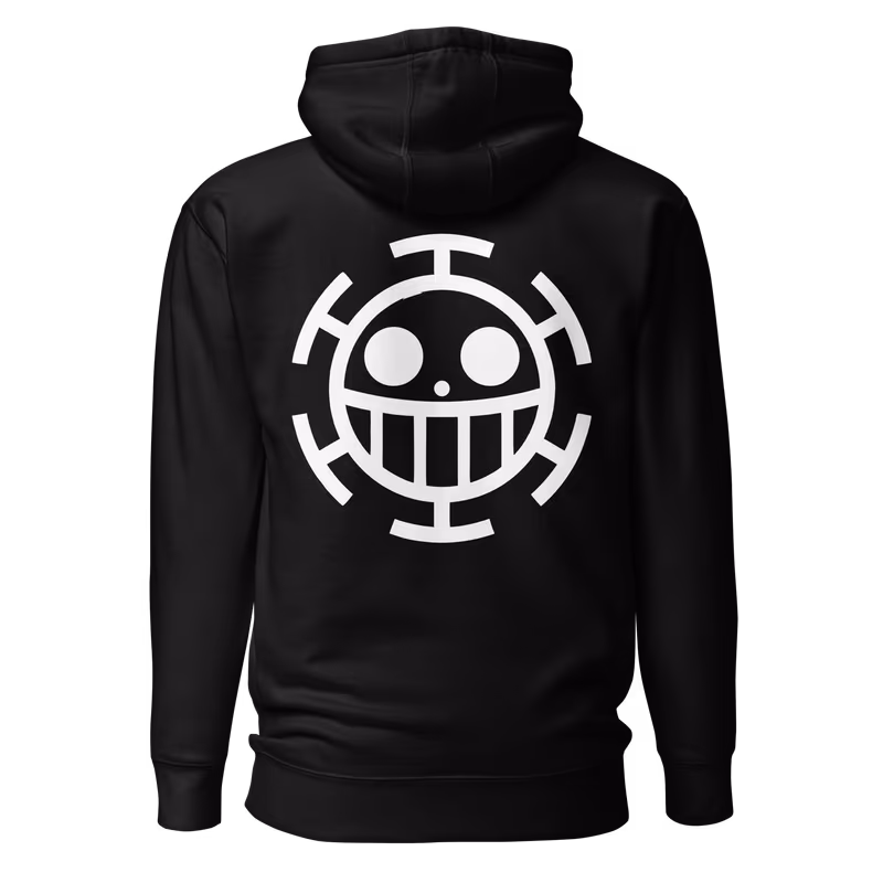 Trafalgar Law Heart Pirates Jolly Roger Hoodie, Bone, view 4