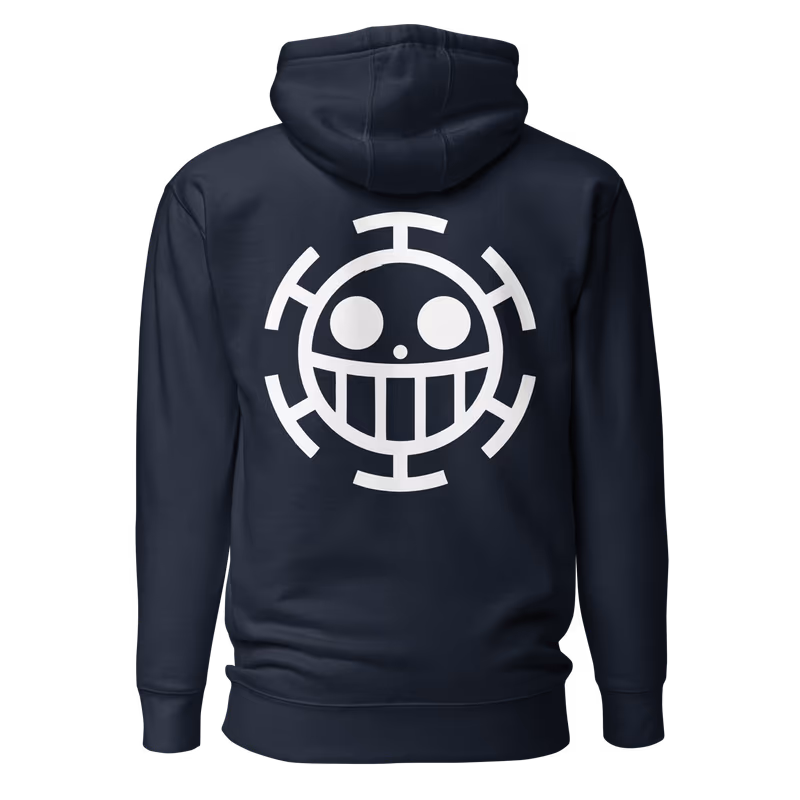 Trafalgar Law Heart Pirates Jolly Roger Hoodie, Bone, view 5