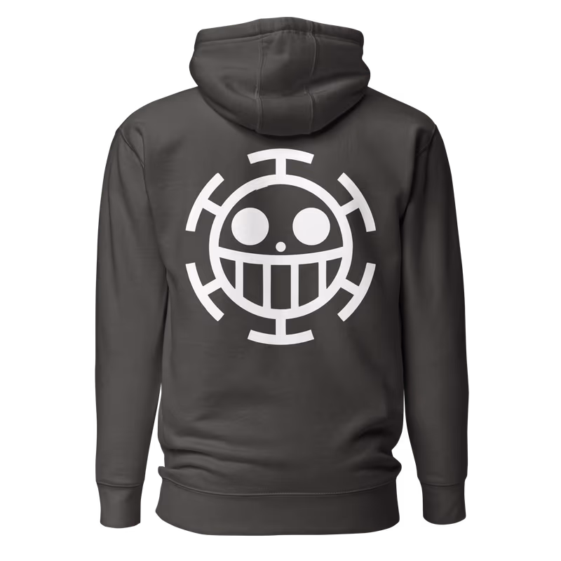 Trafalgar Law Heart Pirates Jolly Roger Hoodie, Bone, view 6